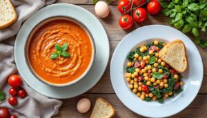 Grenzenlos köstlich mit Björn Freitag und Tamina Kallert Tapas: Salmorejo cordobés und Espinacas con garbanzos