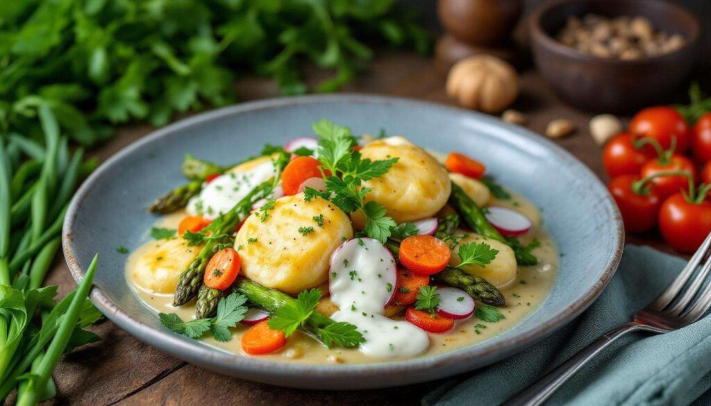 Wir in Bayern | Rezept: Wildkräuter-Knödel mit Frühlingsgemüse und Bozner Soße | BR.de