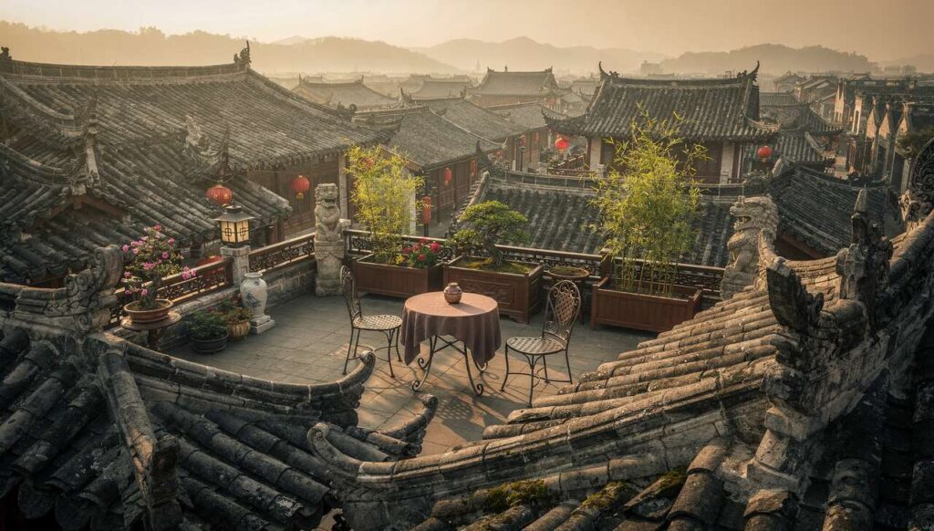 Über den Dächern der alten Stadt: Wie eine Sammlerin in China europäisches Design und chinesische Kultur poetisch vereint