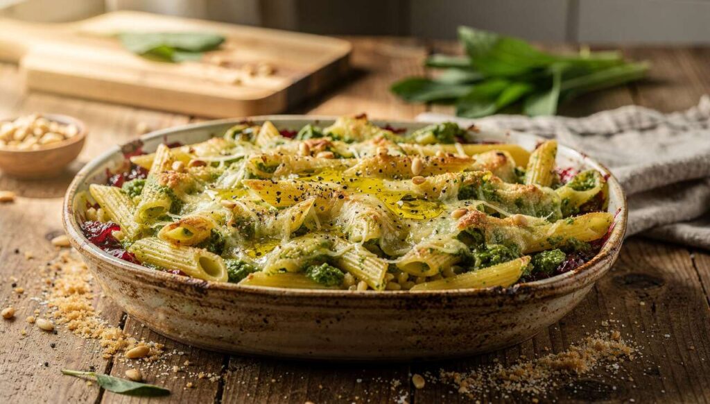 Würziges Nudel-Bärlauch-Gratin beschert dir Frühlingsgefühle aus dem Ofen